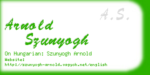 arnold szunyogh business card